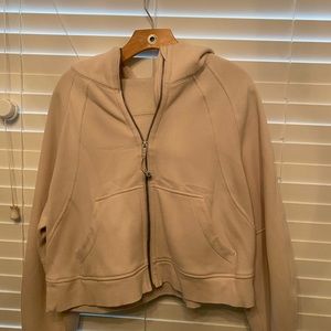 White opal scuba hoodie full zip